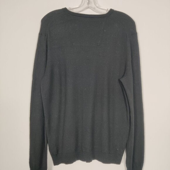 Calvin Klein Men's Sweater Size L Black Merino Wool V Neck Casual Career Outdoor - Picture 3 of 6